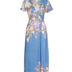 Spell Blue Floral Maxi Dress- XS